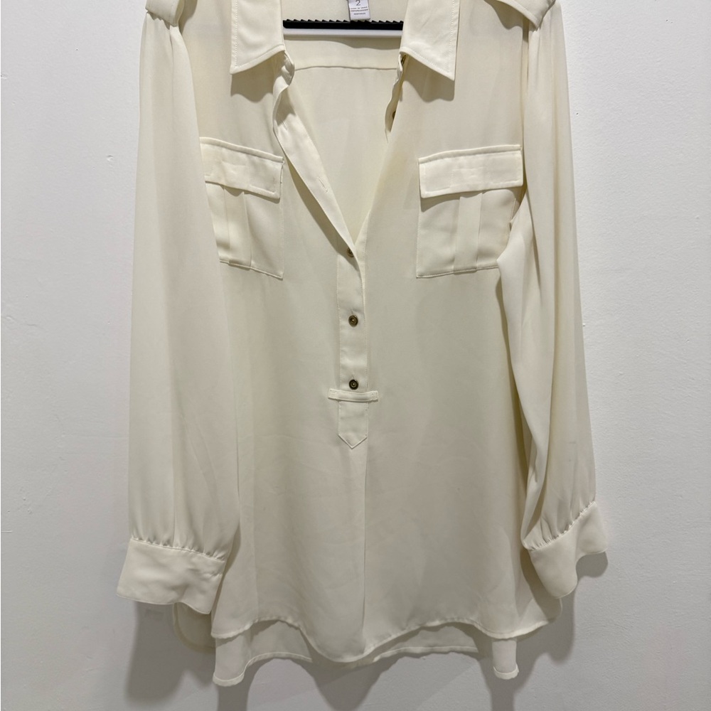 Chico's Cream Button-Down Blouse